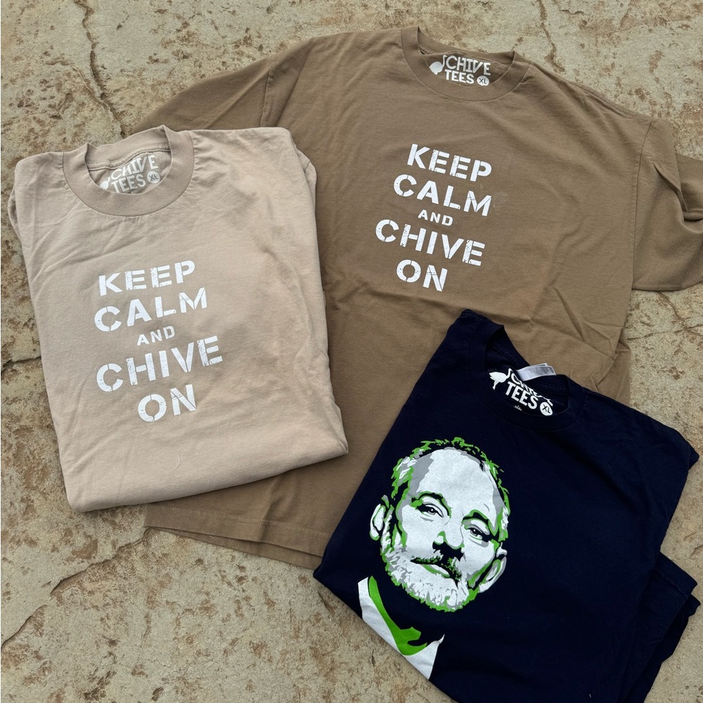 Three (3) mens XL CHIVE SS tshirts. Chive On & Bill Murray. 😂😂😂